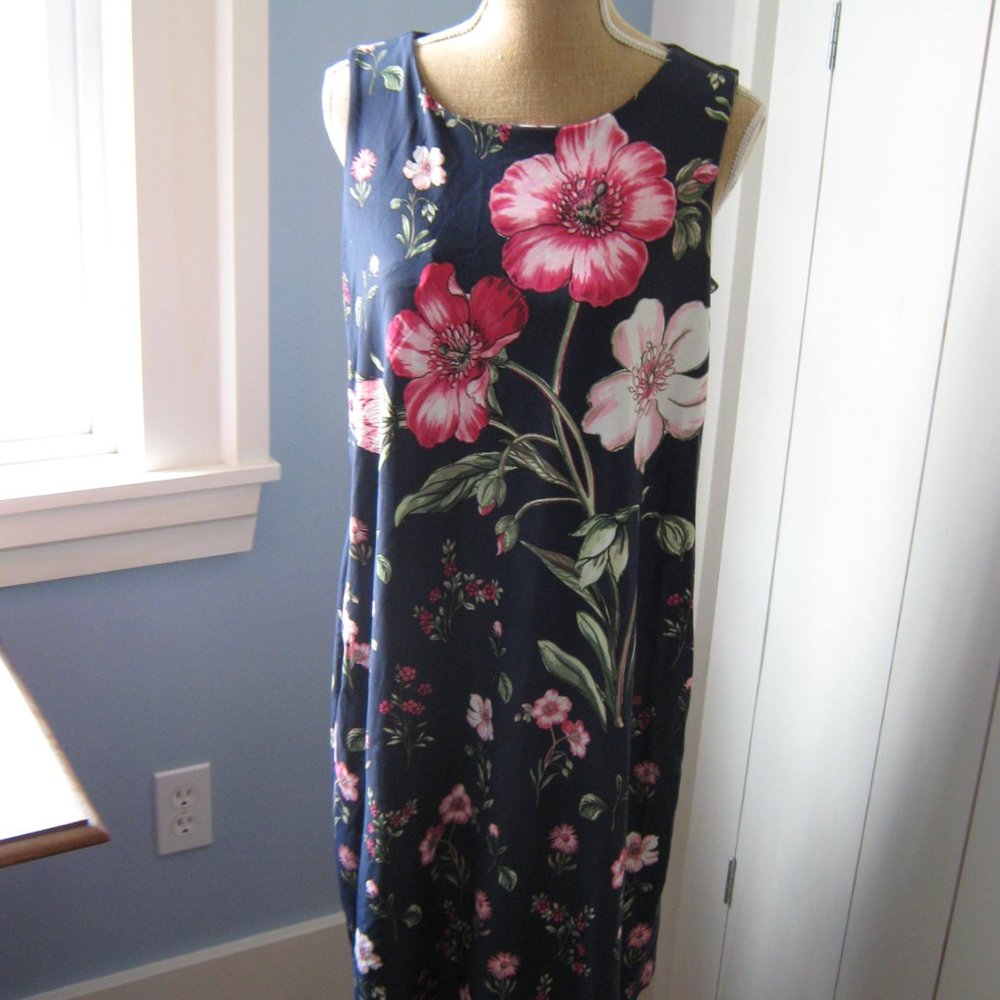 NWT Charter Club Navy Floral Dress